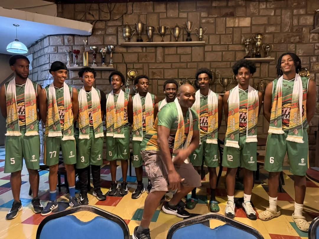 Ethiopian youth basketball team during international travel