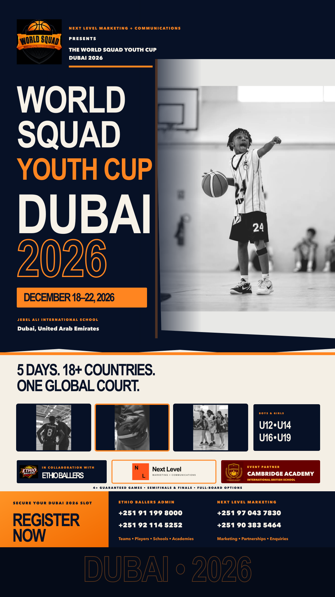 World Squad Youth Cup · Dubai 2026 poster